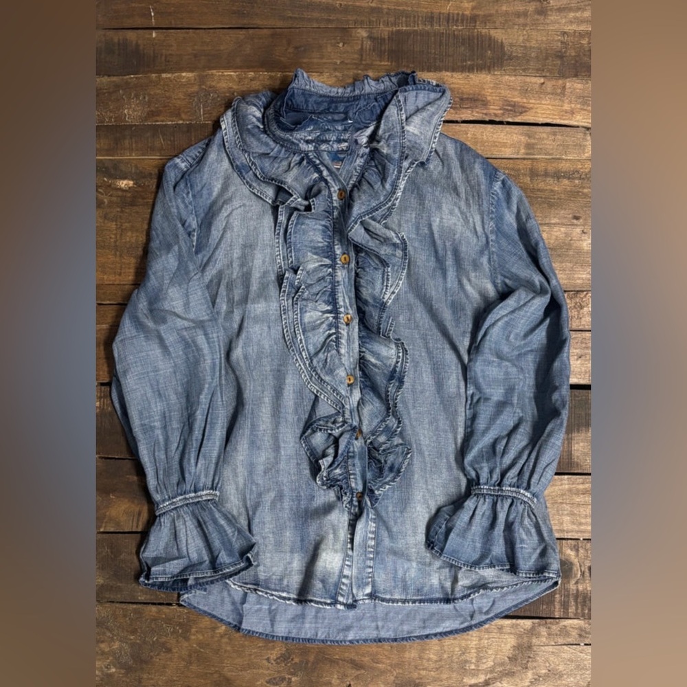 Priya Ruffle  Button Blouse